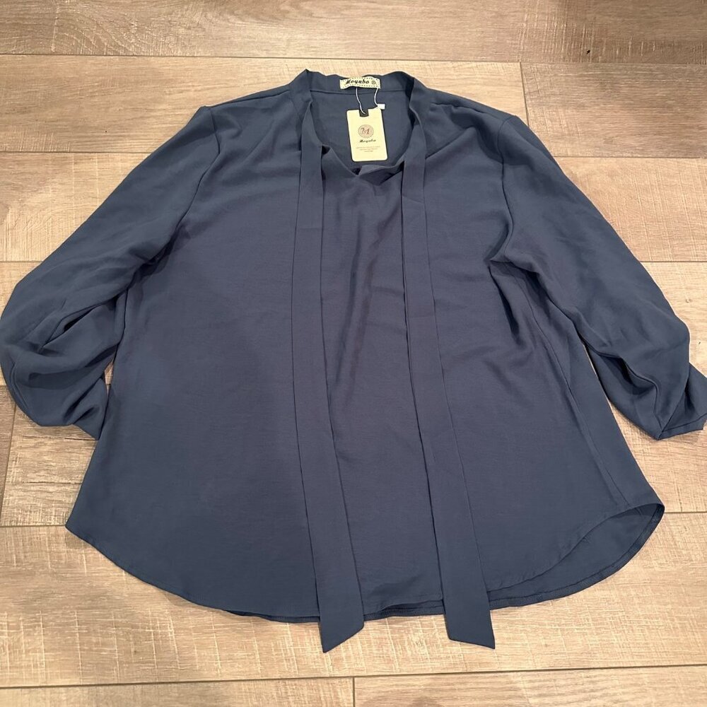 MOYABO WOMENS BLUE BLOUSE 2XL NEW